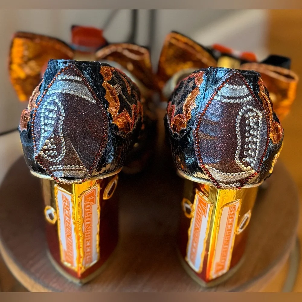 hand embellished statement concept heels University of Tennessee theme, size9/40